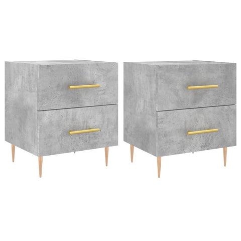 vidaXL Bedside Cabinets 2 pcs Concrete Grey 40x35x47.5 cm Engineered Wood