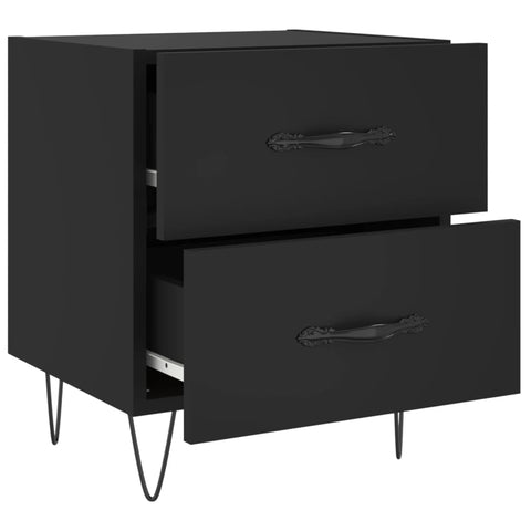 vidaXL Bedside Cabinets 2 pcs Black 40x35x47.5 cm Engineered Wood