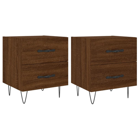 vidaXL Bedside Cabinets 2 pcs Brown Oak 40x35x47.5 cm Engineered Wood