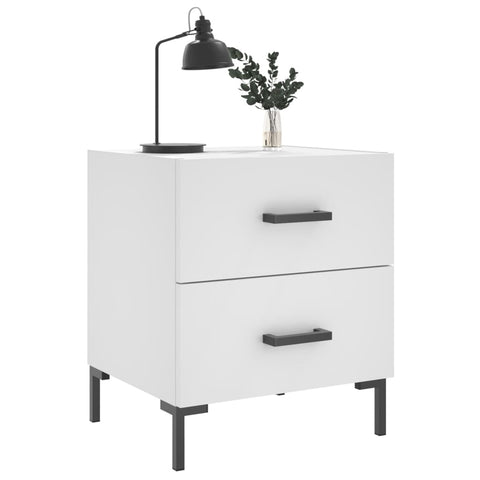 vidaXL Bedside Cabinet White 40x35x47.5 cm Engineered Wood