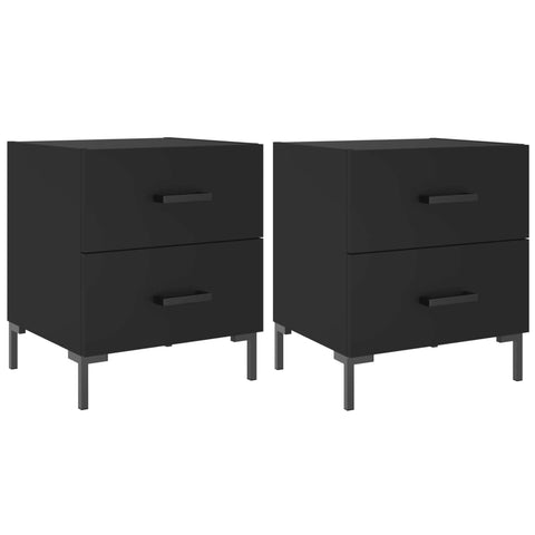 vidaXL Bedside Cabinets 2 pcs Black 40x35x47.5 cm Engineered Wood