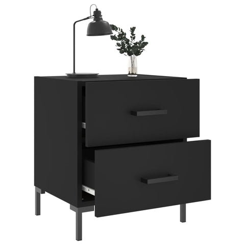 vidaXL Bedside Cabinets 2 pcs Black 40x35x47.5 cm Engineered Wood