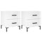 vidaXL Bedside Cabinets 2 pcs High Gloss White 40x35x47.5 cm Engineered Wood