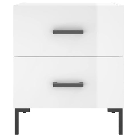 vidaXL Bedside Cabinets 2 pcs High Gloss White 40x35x47.5 cm Engineered Wood