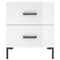 vidaXL Bedside Cabinets 2 pcs High Gloss White 40x35x47.5 cm Engineered Wood