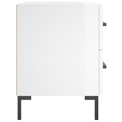 vidaXL Bedside Cabinets 2 pcs High Gloss White 40x35x47.5 cm Engineered Wood