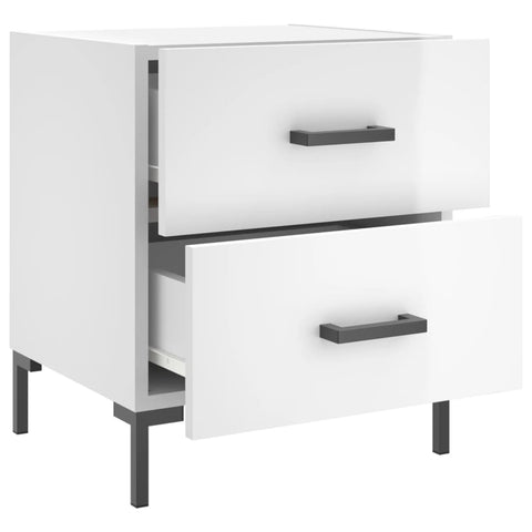 vidaXL Bedside Cabinets 2 pcs High Gloss White 40x35x47.5 cm Engineered Wood