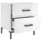 vidaXL Bedside Cabinets 2 pcs High Gloss White 40x35x47.5 cm Engineered Wood