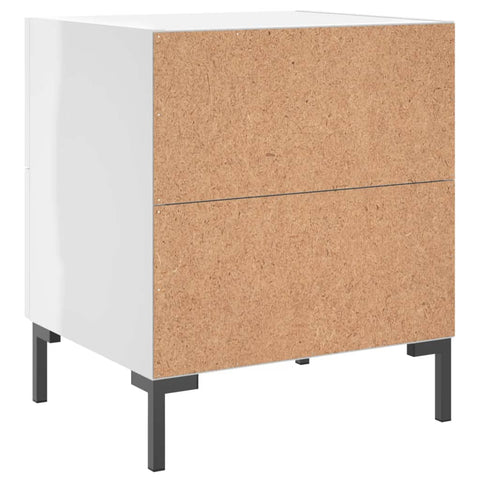 vidaXL Bedside Cabinets 2 pcs High Gloss White 40x35x47.5 cm Engineered Wood