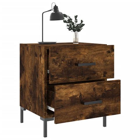 vidaXL Bedside Cabinet Smoked Oak 40x35x47.5 cm Engineered Wood
