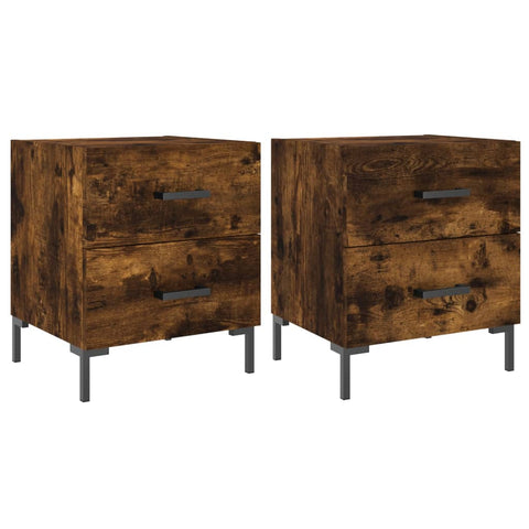 vidaXL Bedside Cabinets 2 pcs Smoked Oak 40x35x47.5 cm Engineered Wood