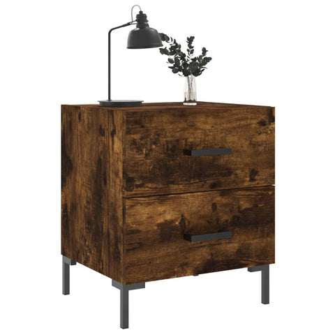 vidaXL Bedside Cabinets 2 pcs Smoked Oak 40x35x47.5 cm Engineered Wood