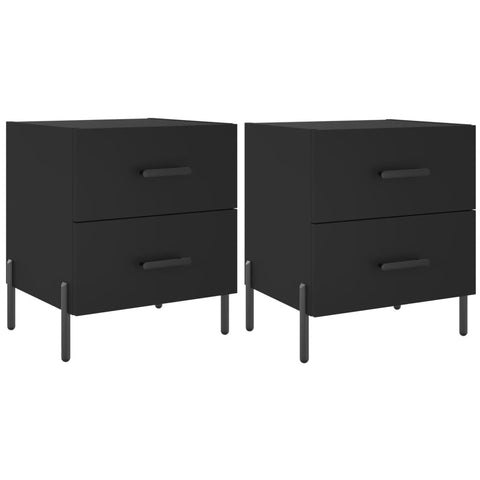 vidaXL Bedside Cabinets 2 pcs Black 40x35x47.5 cm Engineered Wood