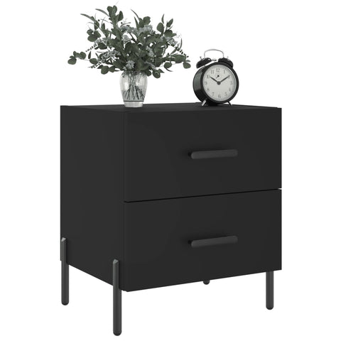 vidaXL Bedside Cabinets 2 pcs Black 40x35x47.5 cm Engineered Wood