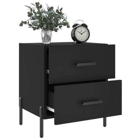 vidaXL Bedside Cabinets 2 pcs Black 40x35x47.5 cm Engineered Wood