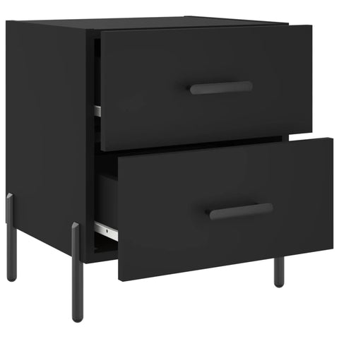 vidaXL Bedside Cabinets 2 pcs Black 40x35x47.5 cm Engineered Wood