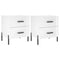 vidaXL Bedside Cabinets 2 pcs High Gloss White 40x35x47.5 cm Engineered Wood