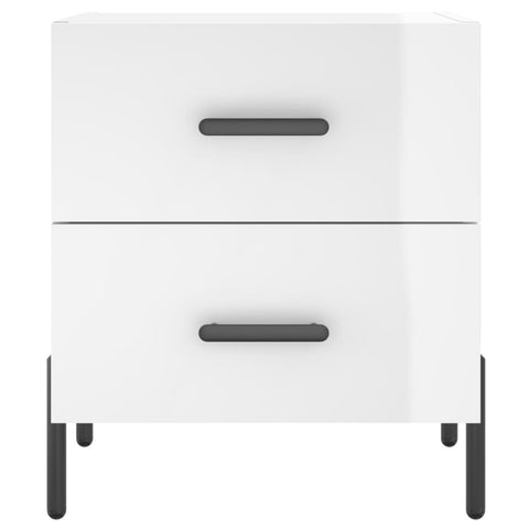 vidaXL Bedside Cabinets 2 pcs High Gloss White 40x35x47.5 cm Engineered Wood