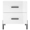vidaXL Bedside Cabinets 2 pcs High Gloss White 40x35x47.5 cm Engineered Wood