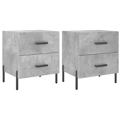 vidaXL Bedside Cabinets 2 pcs Concrete Grey 40x35x47.5 cm Engineered Wood