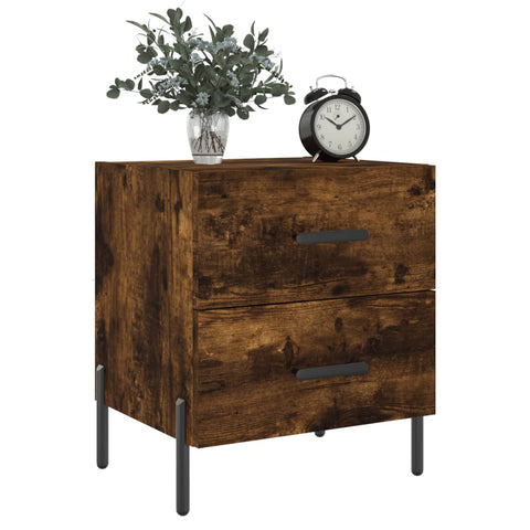 vidaXL Bedside Cabinet Smoked Oak 40x35x47.5 cm Engineered Wood