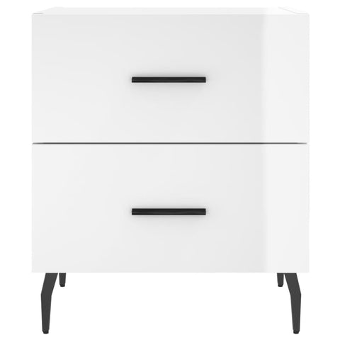 vidaXL Bedside Cabinets 2 pcs High Gloss White 40x35x47.5 cm Engineered Wood