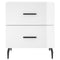 vidaXL Bedside Cabinets 2 pcs High Gloss White 40x35x47.5 cm Engineered Wood