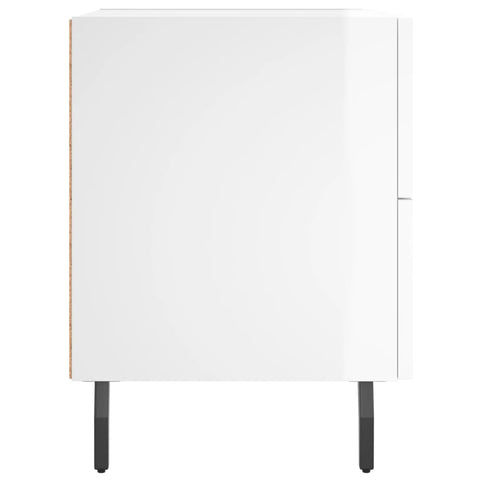 vidaXL Bedside Cabinets 2 pcs High Gloss White 40x35x47.5 cm Engineered Wood