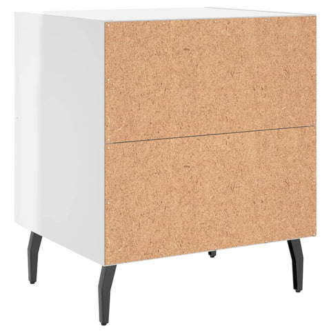 vidaXL Bedside Cabinets 2 pcs High Gloss White 40x35x47.5 cm Engineered Wood