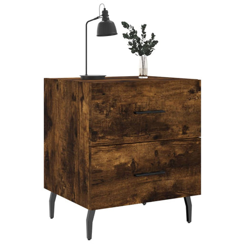 vidaXL Bedside Cabinet Smoked Oak 40x35x47.5 cm Engineered Wood
