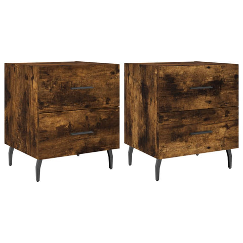 vidaXL Bedside Cabinets 2 pcs Smoked Oak 40x35x47.5 cm Engineered Wood