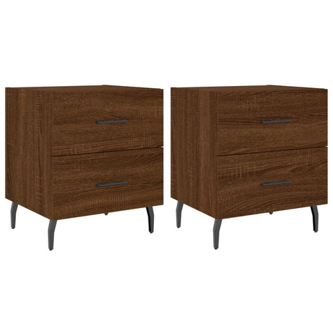 vidaXL Bedside Cabinets 2 pcs Brown Oak 40x35x47.5 cm Engineered Wood
