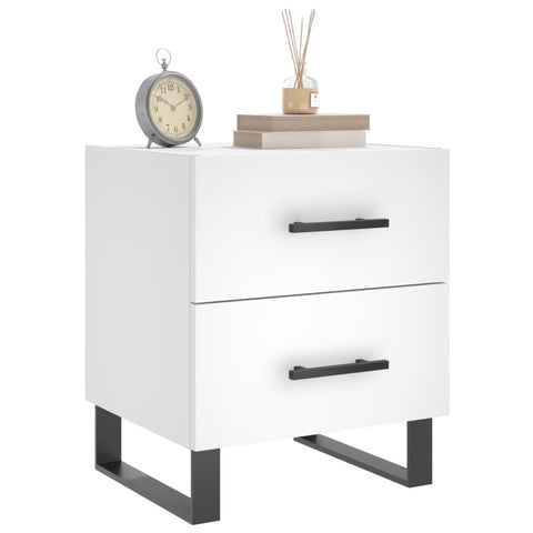 vidaXL Bedside Cabinets 2 pcs White 40x35x47.5 cm Engineered Wood