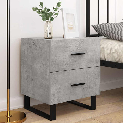 vidaXL Bedside Cabinets 2 pcs Concrete Grey 40x35x47.5 cm Engineered Wood