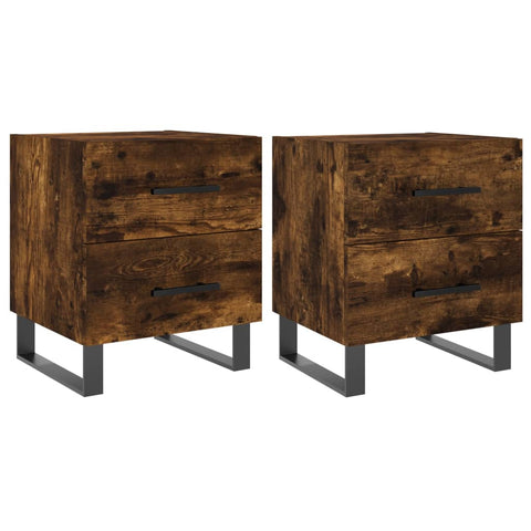 vidaXL Bedside Cabinets 2 pcs Smoked Oak 40x35x47.5 cm Engineered Wood