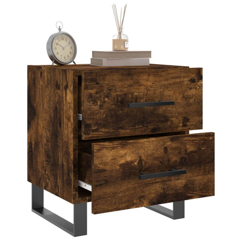 vidaXL Bedside Cabinets 2 pcs Smoked Oak 40x35x47.5 cm Engineered Wood