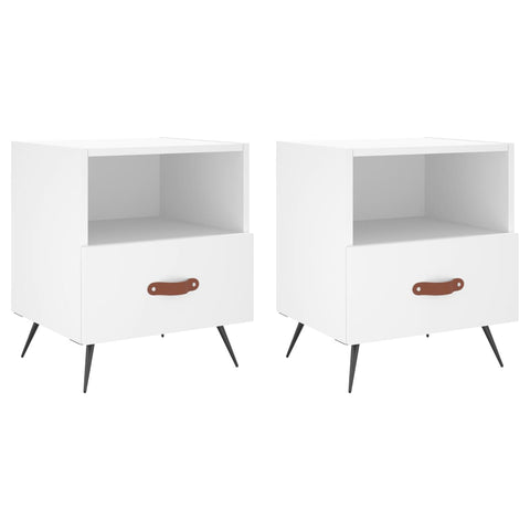 vidaXL Bedside Cabinets 2 pcs White 40x35x47.5 cm Engineered Wood