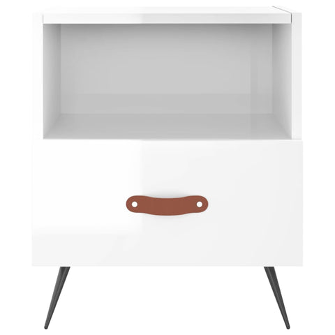 vidaXL Bedside Cabinets 2 pcs High Gloss White 40x35x47.5 cm Engineered Wood