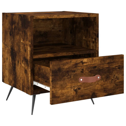vidaXL Bedside Cabinet Smoked Oak 40x35x47.5 cm Engineered Wood