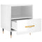 vidaXL Bedside Cabinet High Gloss White 40x35x47.5 cm Engineered Wood