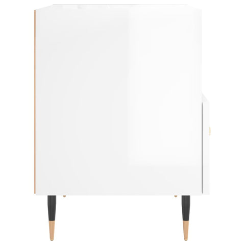 vidaXL Bedside Cabinet High Gloss White 40x35x47.5 cm Engineered Wood