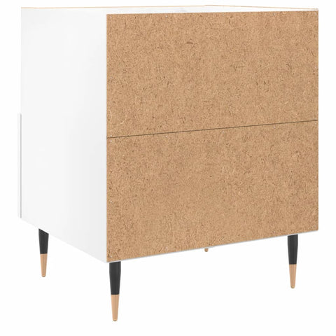 vidaXL Bedside Cabinet High Gloss White 40x35x47.5 cm Engineered Wood