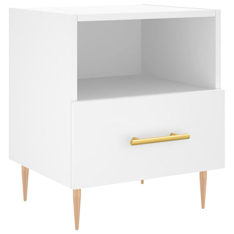 vidaXL Bedside Cabinet White 40x35x47.5 cm Engineered Wood