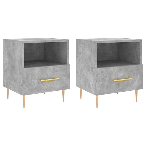 vidaXL Bedside Cabinets 2 pcs Concrete Grey 40x35x47.5 cm Engineered Wood