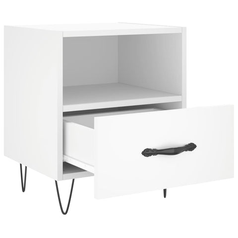 vidaXL Bedside Cabinet White 40x35x47.5 cm Engineered Wood