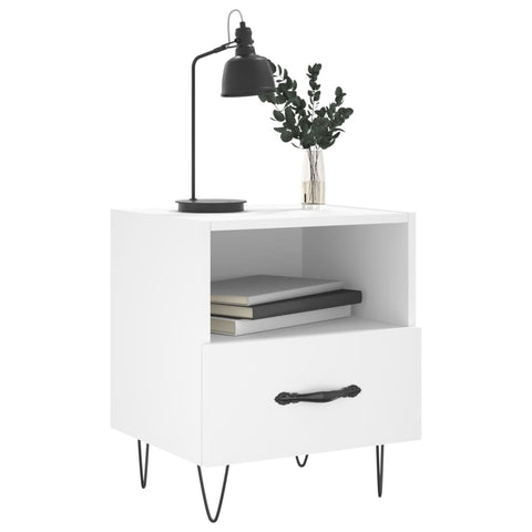 vidaXL Bedside Cabinet White 40x35x47.5 cm Engineered Wood