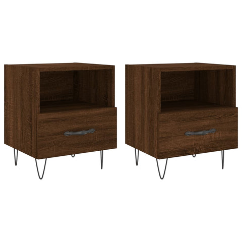 vidaXL Bedside Cabinets 2 pcs Brown Oak 40x35x47.5 cm Engineered Wood
