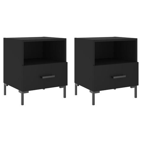 vidaXL Bedside Cabinets 2 pcs Black 40x35x47.5 cm Engineered Wood