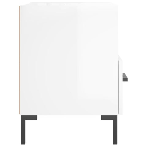 vidaXL Bedside Cabinet High Gloss White 40x35x47.5 cm Engineered Wood