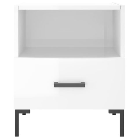 vidaXL Bedside Cabinets 2 pcs High Gloss White 40x35x47.5 cm Engineered Wood